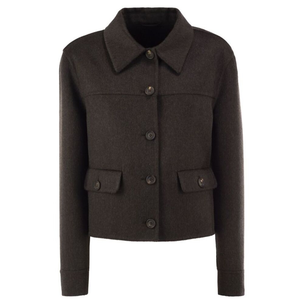 Brunello Cucinelli Women Cropped Cashmere Jacket With Monili Detail At The Back